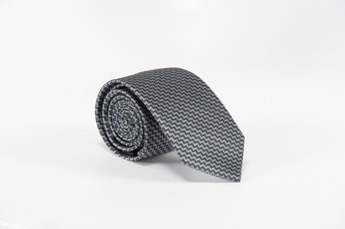 Washable Microfiber Tie Grey Geometry Pattern