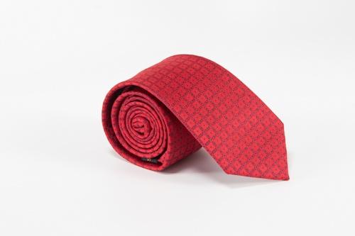 Microfiber Tie - Microfiber Washable Tie Red W/ Black Squares