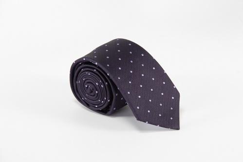 Microfiber Tie - Washable Microfiber Tie Purple W/Small White Dots