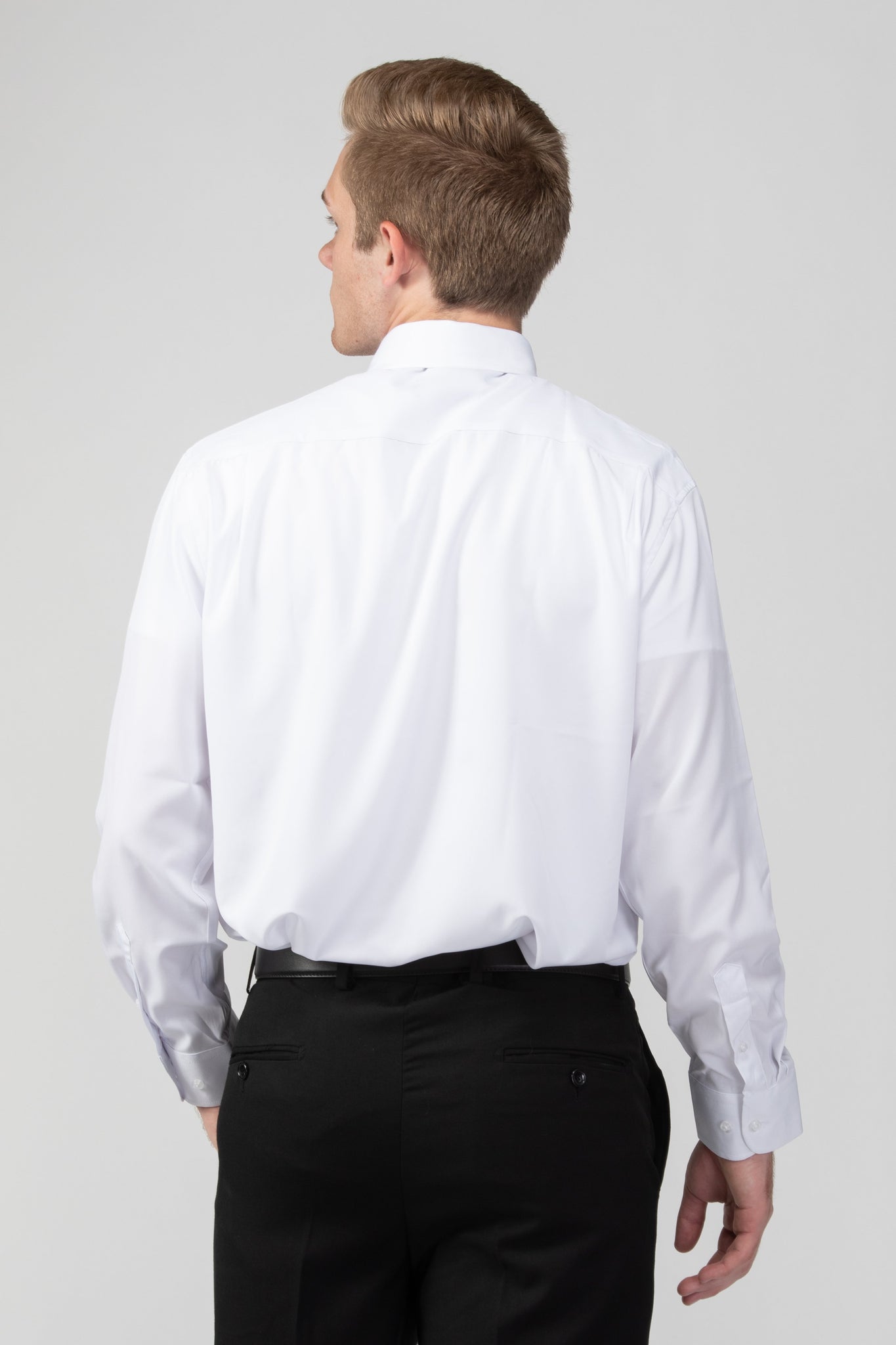 MissionaryMall Robbins & Brooks 4-Way Flex White Dress Shirt Long Sleeve