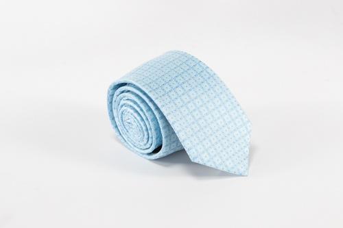Ties - Microfiber Washable Tie Light Blue & Light Grey Checked